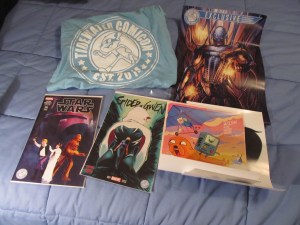 All the goodies from the VIP "swag bag."