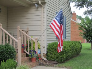 Old Glory in front of the house.