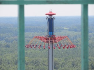 WindSeeker ascending - View from the Eiffel Tower observation deck.