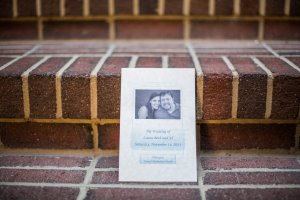 Our program on the brick steps leading to the sanctuary.